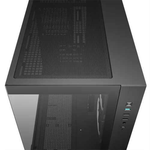 DeepCool Számítógépház - CG330 3F (fekete, ablakos, 3x12cm A-RGB, BTF, mATX, 2xUSB3.0, 1xUSB2.0)