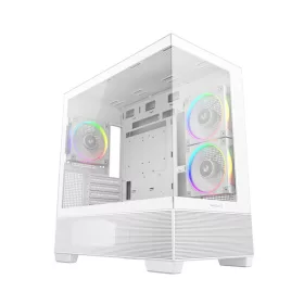   DeepCool Számítógépház - CG380 3F WH (fehér, ablakos, 3x12cm A-RGB, BTF, mATX, 2xUSB3.0, 1xUSB2.0)