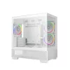 DeepCool Számítógépház - CG380 3F WH (fehér, ablakos, 3x12cm A-RGB, BTF, mATX, 2xUSB3.0, 1xUSB2.0)