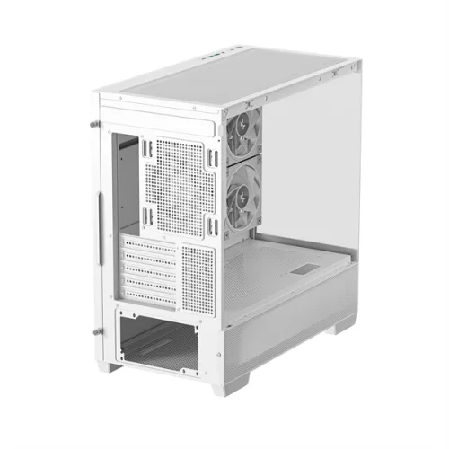 DeepCool Számítógépház - CG380 3F WH (fehér, ablakos, 3x12cm A-RGB, BTF, mATX, 2xUSB3.0, 1xUSB2.0)