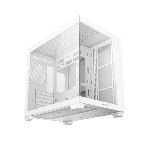DeepCool Számítógépház - CG530 WH (fehér, ablakos, venti nélkül, BTF, ATX, 2xUSB3.0, 1xUSB2.0)