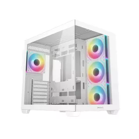   DeepCool Számítógépház - CG530 4F WH (fehér, ablakos, 4x12cm A-RGB, BTF, ATX, 2xUSB3.0, 1xUSB2.0)