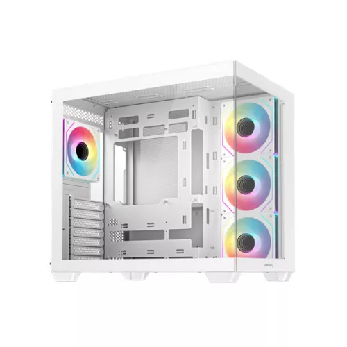 DeepCool Számítógépház - CG530 4F WH (fehér, ablakos, 4x12cm A-RGB, BTF, ATX, 2xUSB3.0, 1xUSB2.0)