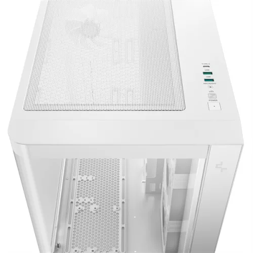 DeepCool Számítógépház - CG530U 4F WH (fehér, ablakos, 4x12cm A-RGB, BTF, ATX, 2xUSB3.0, 1xUSB2.0)