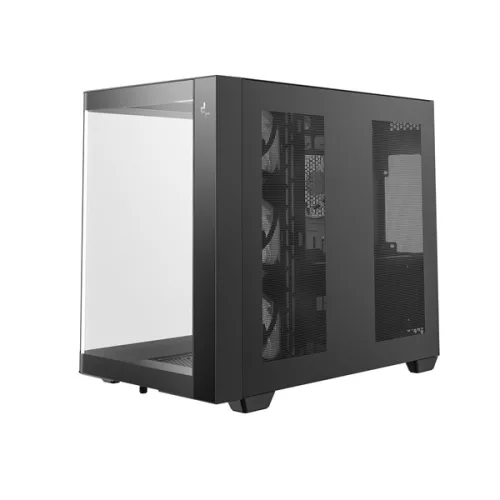 DeepCool Számítógépház - CG530U 4F (fekete, ablakos, 4x12cm A-RGB, BTF, ATX, 2xUSB3.0, 1xUSB2.0)