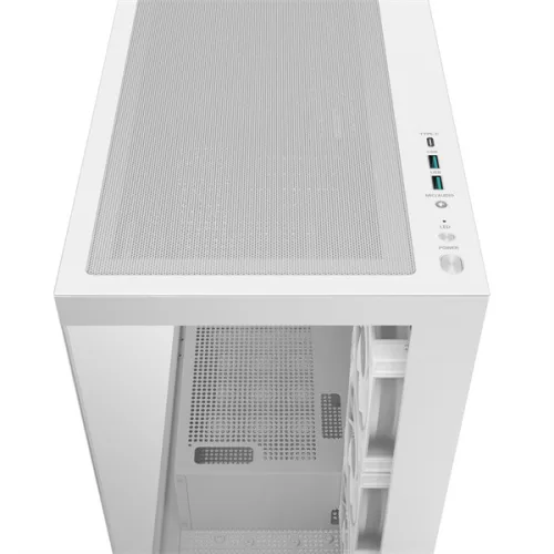 DeepCool Számítógépház - CG580 4F WH V2 (fehér, ablakos, 4x12cm A-RGB, BTF, ATX, 2xUSB3.0, 1xUSB2.0)