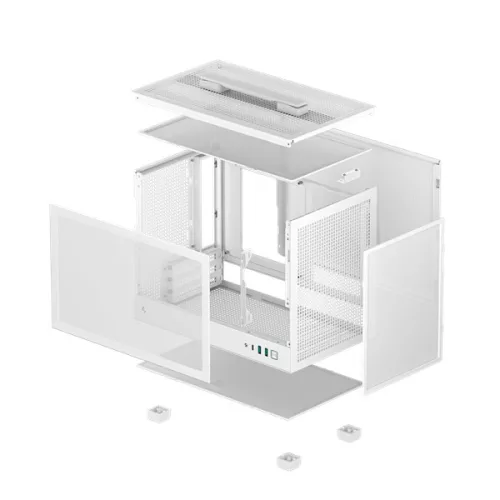DeepCool Számítógépház - CH160 WH (fekete, Mini-ITX, 2xUSB3.0, Type-C, fehér)