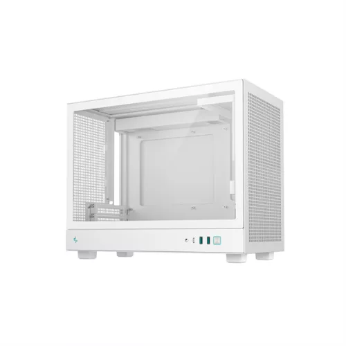 DeepCool Számítógépház - CH160 PLUS WH (fekete, mATX, 2xUSB3.0, Type-C, fehér)