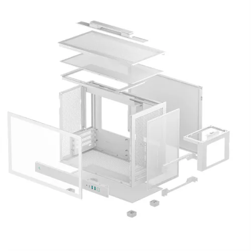 DeepCool Számítógépház - CH160 PLUS WH (fekete, mATX, 2xUSB3.0, Type-C, fehér)