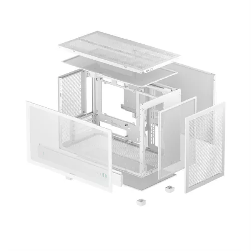 DeepCool Számítógépház - CH260 WH (fekete, Mini-ITX/Micro ATX (BTF), 2xUSB3.0, Type-C, fehér)
