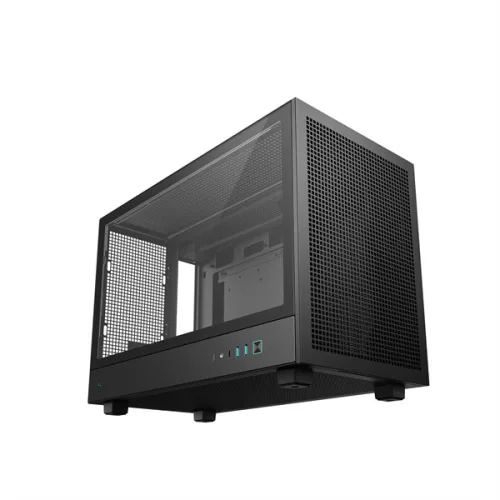 DeepCool Számítógépház - CH260 (fekete, Mini-ITX/Micro ATX (BTF), 2xUSB3.0, Type-C, fekete)