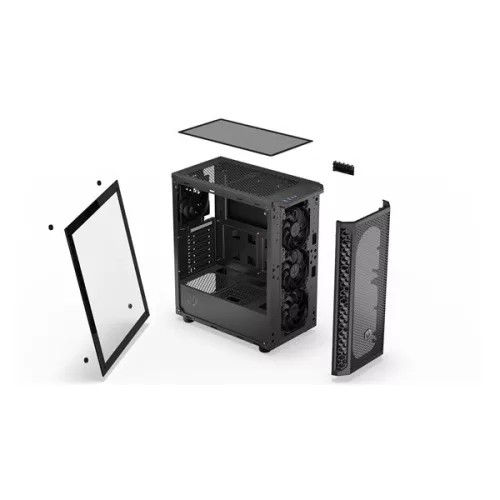 Endorfy Számítógépház - Signum 300 Air (ATX /micro ATX/ITX, 2xUSB3.0, 4x12cm ventilátor, ablakos, fekete)