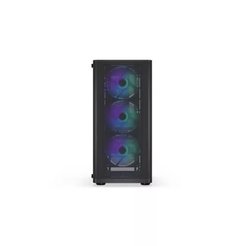 Endorfy Számítógépház - Ventum 200 ARGB (ATX /micro ATX/ITX, 2xUSB3.0, 4x12cm LED ventilátor, ablakos, fekete)