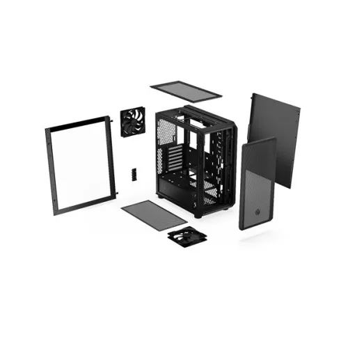 Endorfy Számítógépház - Arx 500 Core (ATX /micro ATX/ITX, 1xUSB-C, 2xUSB3.2, 7x14cm ventilátor, ablakos, fekete)