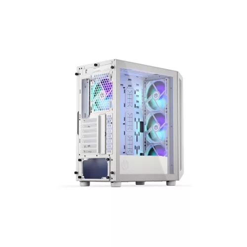 Endorfy Számítógépház - Arx 500 White ARGB (ATX/micro ATX/ITX, 1xUSB-C, 2xUSB3.0, 4x14cm LED ventilátor, ablakos, fehér)