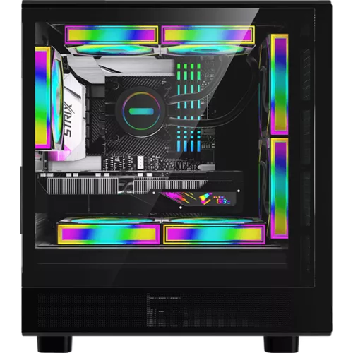 Formula Számítógépház - Air Mesh G2 Black (fekete, ablakos, 3x12cm venti, mATX, 2xUSB3.0)