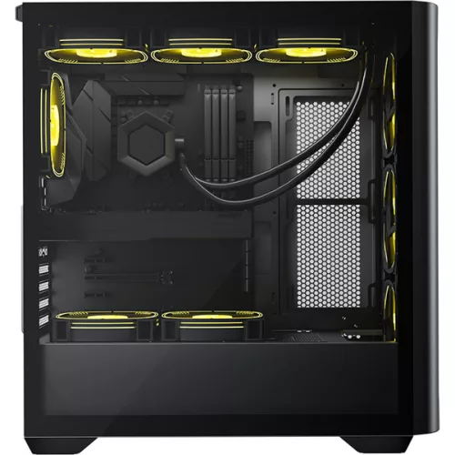 Formula Számítógépház - Air Mesh G3 Plus Black (fekete, ablakos, 6x12cm venti, mATX, 1xUSB3.0, 1xType-C)