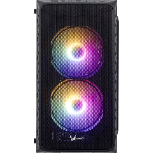 Formula Számítógépház - Air Mesh G4 Black (fekete, ablakos, 1x12cm venti, mATX, 1xUSB3.0, 1xUSB2.0)