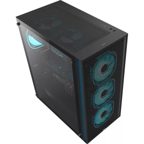 Formula Számítógépház - Air Power G5 Black (fekete, ablakos, 1x12cm venti, ATX, 1xUSB3.0, 1xType-C)