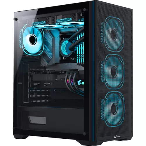 Formula Számítógépház - Air Power G5 Black (fekete, ablakos, 1x12cm venti, ATX, 1xUSB3.0, 1xType-C)