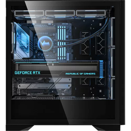 Formula Számítógépház - Air Power G5 EX Black (fekete, ablakos, 4x12cm venti, EATX, 2xUSB3.0, 1xType-C)