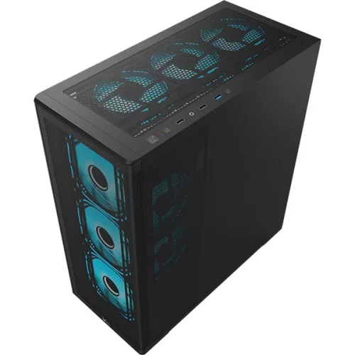 Formula Számítógépház - Air Power G5 Plus Black (fekete, ablakos, 4x12cm venti, EATX, 2xUSB3.0, 1xType-C)