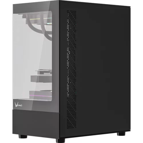 Formula Számítógépház - Crystal Z1CM Black (fekete, ablakos, mATX, 1xUSB3.0, 1xType-C)