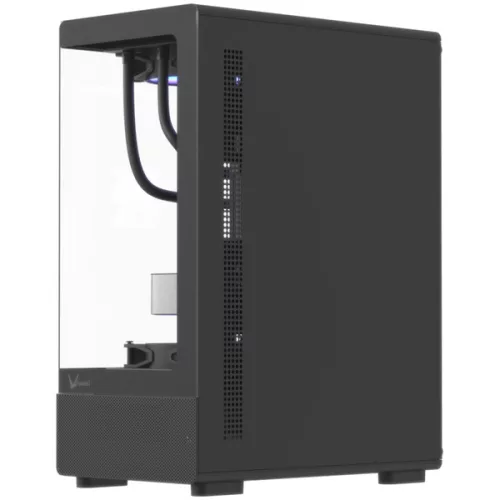 Formula Számítógépház - Crystal Z1CM Plus Black AR V2 (fekete, ablakos, mATX,3x12 cm venti,1xUSB2.0, 1xUSB3.0, 1xType-C)