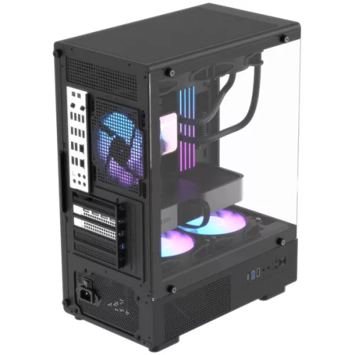 Formula Számítógépház - Crystal Z1CM V2 Black (fekete, ablakos, mATX, 1xUSB2.0, 1xUSB3.0, 1xType-C)