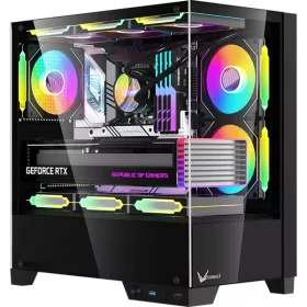  Formula Számítógépház - Crystal Z1M Black (fekete, ablakos, mATX, 1xUSB3.0, 1xUSB2.0)