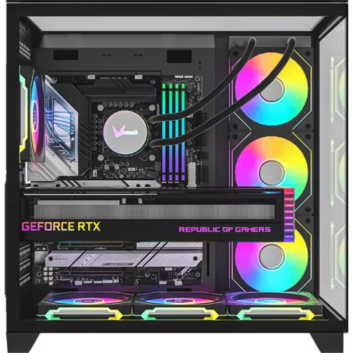 Formula Számítógépház - Crystal Z9 Floe Black (fekete, ablakos, ATX, 2xUSB3.0, 1xType-C)