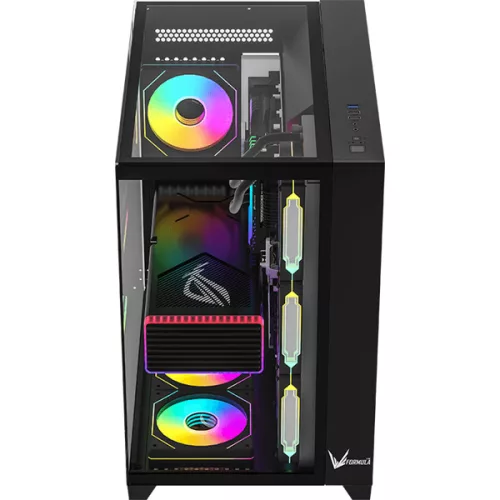 Formula Számítógépház - Crystal Z9 Floe Black (fekete, ablakos, ATX, 2xUSB3.0, 1xType-C)