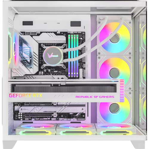 Formula Számítógépház - Crystal Z9 Floe White (fehér, ablakos, 7x12cm venti, ATX, 2xUSB3.0, 1xType-C)