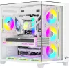 Formula Számítógépház - Crystal Z9 Floe White (fehér, ablakos, 7x12cm venti, ATX, 2xUSB3.0, 1xType-C)