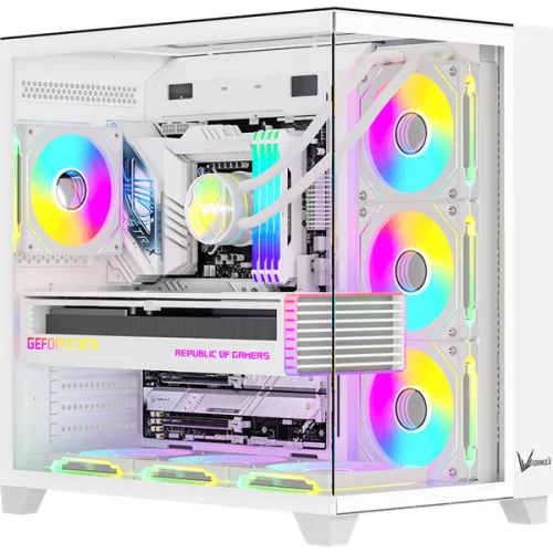 Formula Számítógépház - Crystal Z9 Floe White (fehér, ablakos, 7x12cm venti, ATX, 2xUSB3.0, 1xType-C)