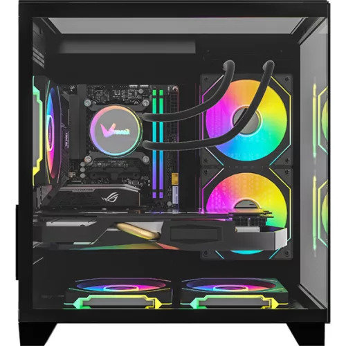 Formula Számítógépház - Crystal Z9M Floe Black (fekete, ablakos, 5x12cm venti, mATX, 1xUSB3.0, 1xType-C)