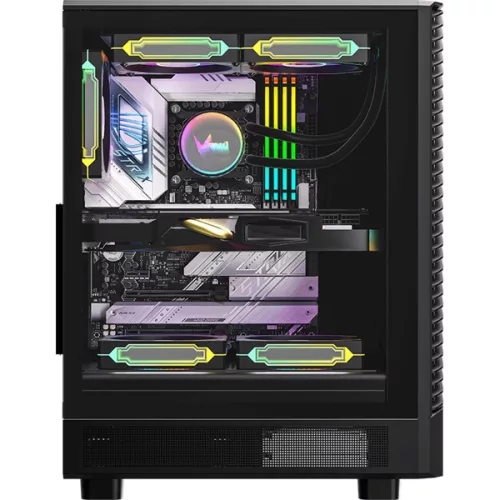 Formula Számítógépház - Mana Geometry (fekete, ablakos, 3x12cm venti, ATX, 1xUSB3.0, 1xType-C)