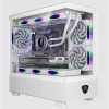 KEEP OUT Számítógépház - XC-301W GLASS (fehér, ablakos, 3x12cm ARGB venti, microATX, 1xUSB2.0, 1xUSB3.0)