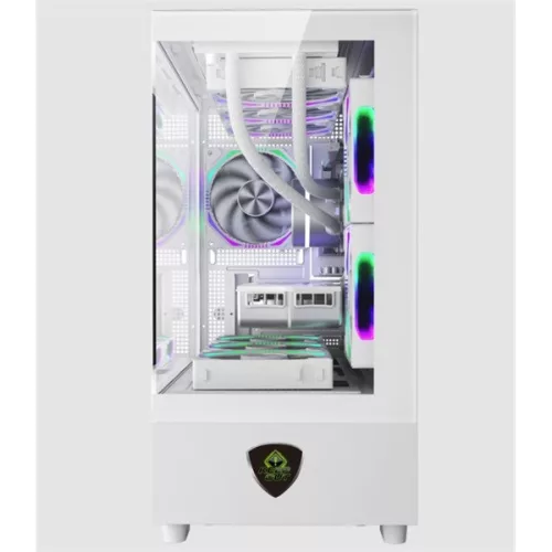 KEEP OUT Számítógépház - XC-301W GLASS (fehér, ablakos, 3x12cm ARGB venti, microATX, 1xUSB2.0, 1xUSB3.0)