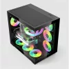 KEEP OUT Számítógépház - XC-800 PRO (fekete, ablakos, 4x12cm ARGB venti, microATX, 2xUSB2.0, 1xUSB3.0)
