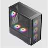 KEEP OUT Számítógépház - XC-805 MESH (fekete, ablakos, 6x12cm ARGB venti, microATX, 2xUSB2.0, 2xUSB3.0)