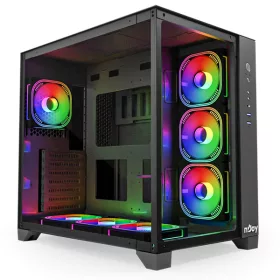   NJOY Számítógépház -  AURA (fekete, ablakos, ATX, 7x12cm, 2xUSB3.0, 1x USB-C)