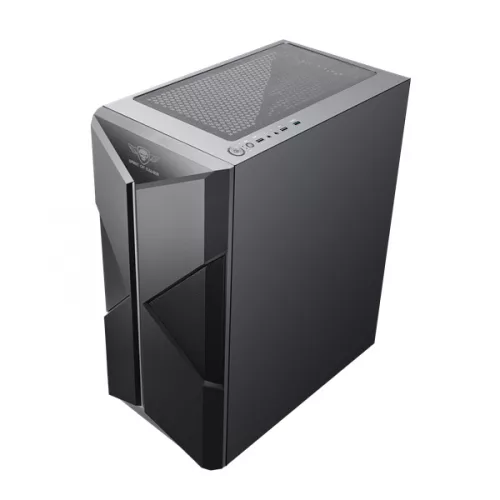 Spirit of Gamer Számítógépház - CLONE 3 Black (fekete, ablakos, 2x12cm ventilátor, alsó táp,  ATX, 1xUSB3.0, 2xUSB2.0)