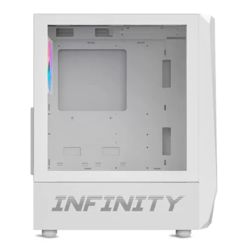 Spirit of Gamer Számítógépház - INFINITY White (fekete, ablakos, 2x12cm ventilátor, alsó táp,  ATX, 1xUSB3.0, 2xUSB2.0)