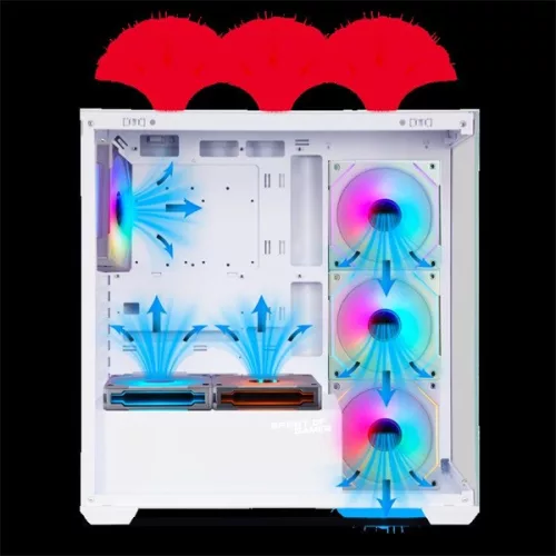 Spirit of Gamer Számítógépház - SPARK Arctic (fehér, ablakos, 6x12cm ventilátor, alsó táp,  ATX, 2xUSB3.0, 1xUSB-C)