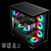 Spirit of Gamer Számítógépház - SPARK Black (fekete, ablakos, 6x12cm ventilátor, alsó táp,  ATX, 2xUSB3.0, 1xUSB-C)