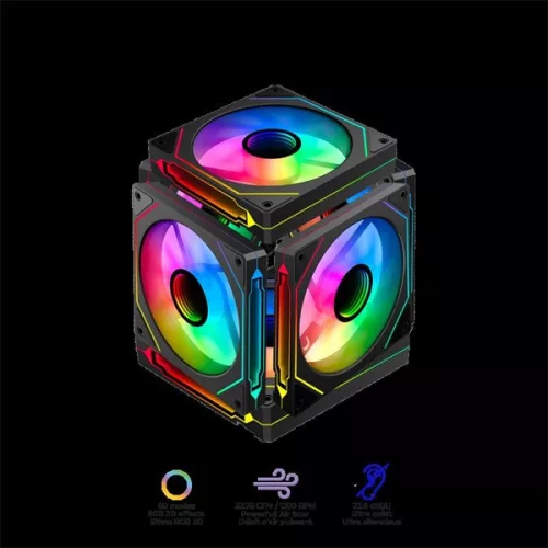 Spirit of Gamer Számítógépház - SPARK Black (fekete, ablakos, 6x12cm ventilátor, alsó táp,  ATX, 2xUSB3.0, 1xUSB-C)