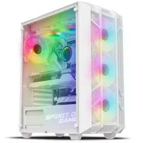   Spirit of Gamer Számítógépház - REBEL NX White (fekete, ablakos, 4x12cm ventilátor, alsó táp,  ATX, 1xUSB3.0, 2xUSB2.0)