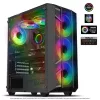 Spirit of Gamer Számítógépház - REBEL NX Black (fekete, ablakos, 4x12cm ventilátor, alsó táp,  ATX, 1xUSB3.0, 2xUSB2.0)