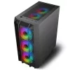 Spirit of Gamer Számítógépház - REBEL NX Black (fekete, ablakos, 4x12cm ventilátor, alsó táp,  ATX, 1xUSB3.0, 2xUSB2.0)